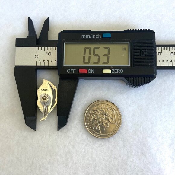 VTG Sterling Silver 925 Dainty Abalone Inlay Foliage Leaf Screwback Earrings - Picture 15 of 16